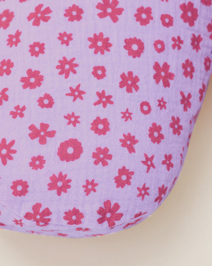 Organic Muslin Nursing Pillow Cover | Lavender Cosmos
