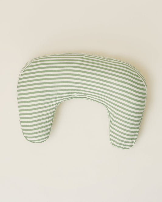 Organic Muslin Nursing Pillow Cover | Sage Stripe