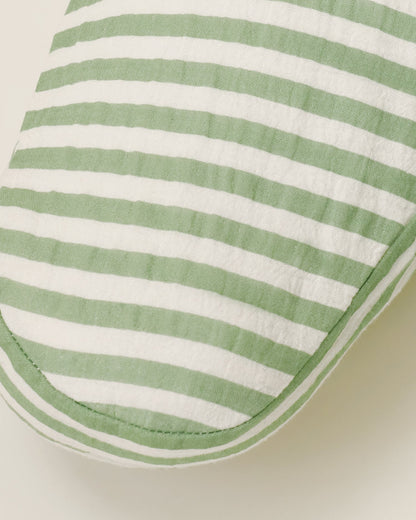 Organic Muslin Nursing Pillow Cover | Sage Stripe
