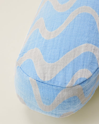 Organic Muslin Nursing Pillow Cover | Blue Waves