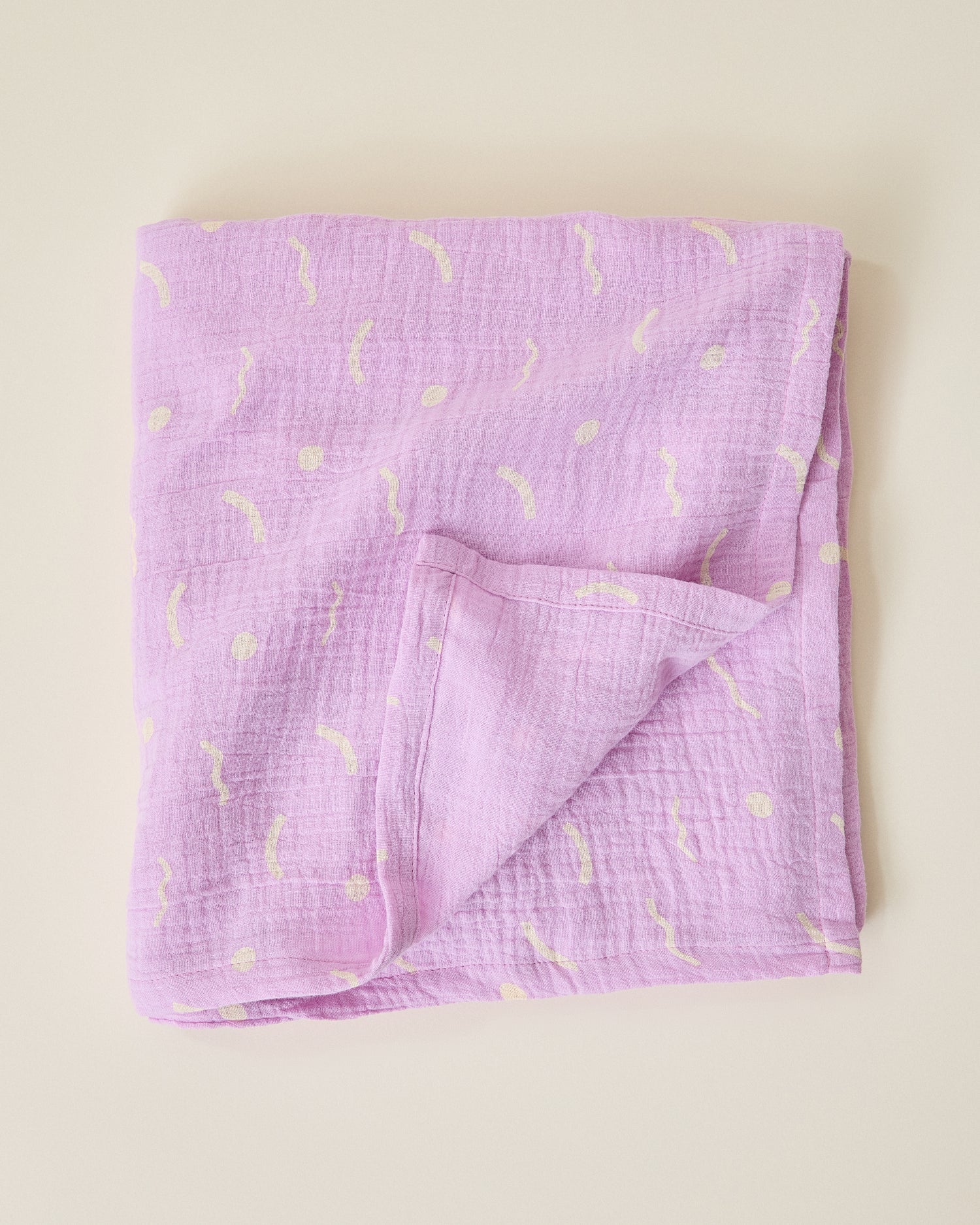 Organic Muslin Swaddle | Lilac Squiggles