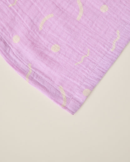 Organic Muslin Swaddle | Lilac Squiggles