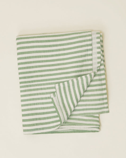 Organic Muslin Swaddle | Sage Stripe