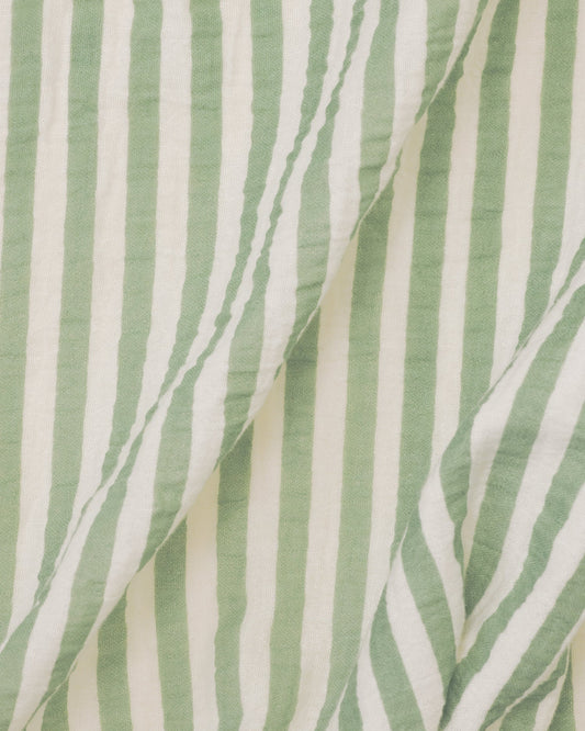 Organic Muslin Swaddle | Sage Stripe