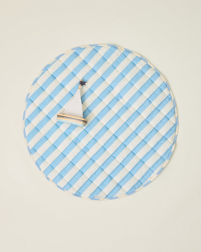 Inside/Outside Play Mat | Blue Wide Stripe