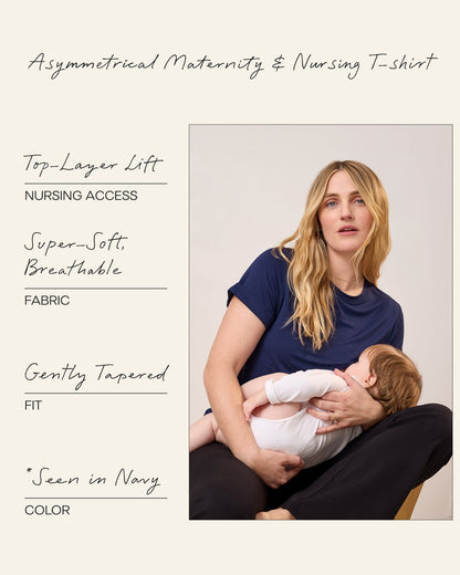 Asymmetrical Nursing T-shirt | Redwood