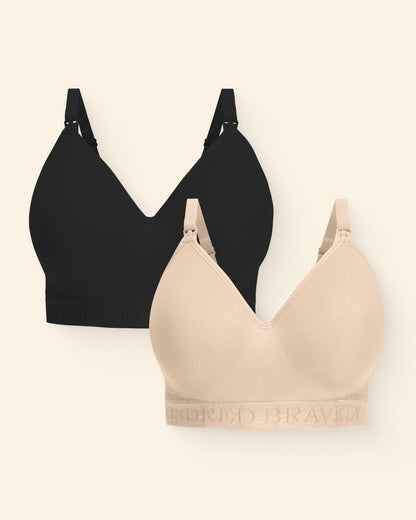 Sublime® Contour Nursing Bra Two-Pack | Beige & Black