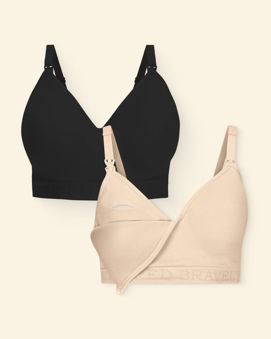 Sublime® Contour Pumping Bra Two-Pack | Beige & Black