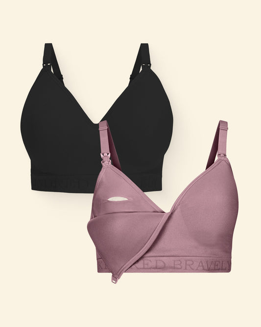 Sublime® Contour Pumping Bra Two-Pack | Black & Twilight