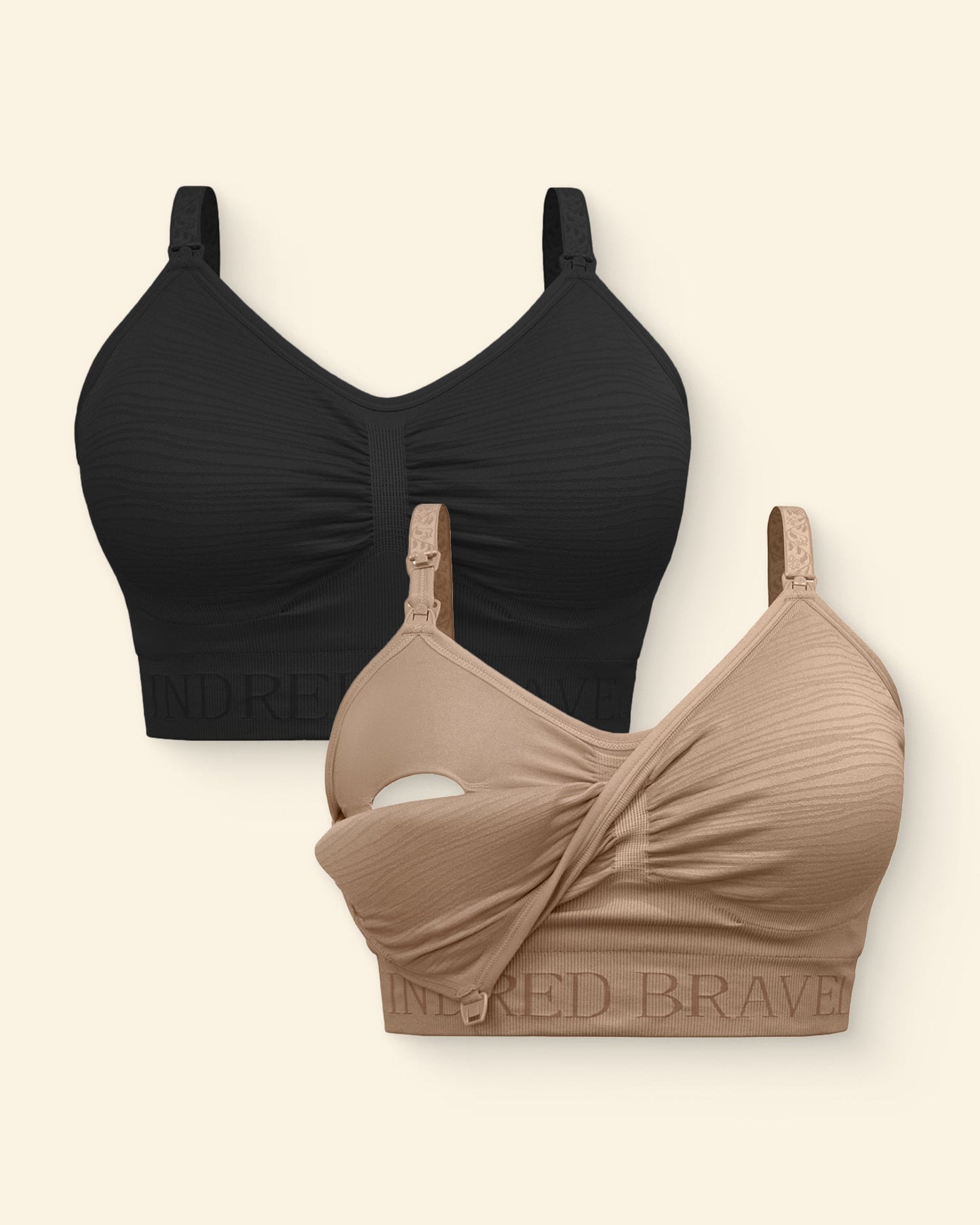 Sublime® Hands-Free Pumping Bra Two-Pack | Black & Latte