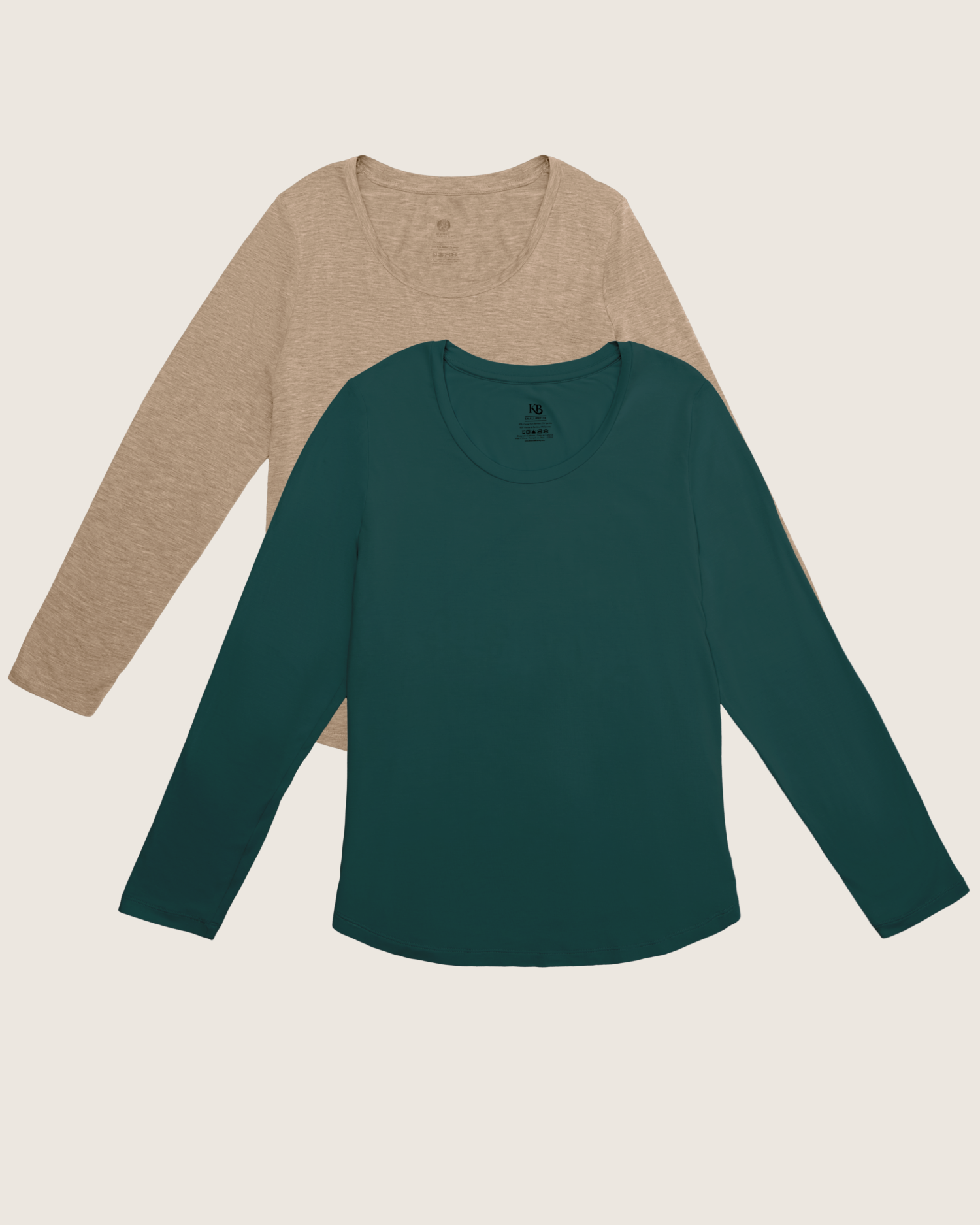 Bamboo Nursing Long Sleeve T-shirt Two-Pack | Wheat & Evergreen