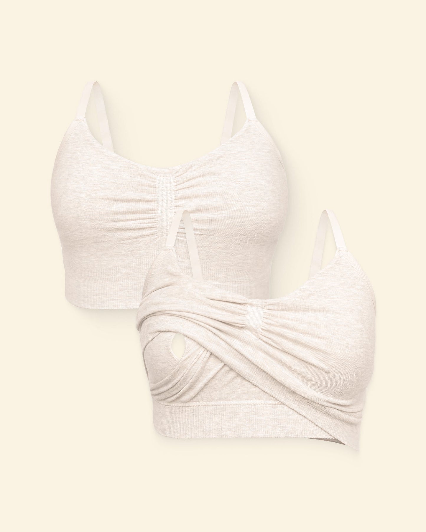 Sublime® Pumping Sleep Bra Two-Pack | Oatmeal Heather