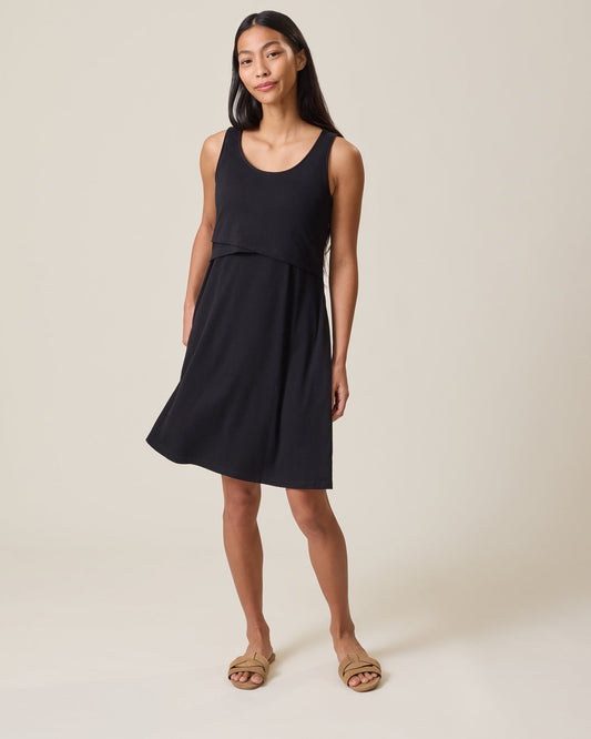 Penelope Crossover Nursing Dress | Black