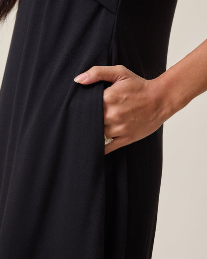 Penelope Crossover Nursing Dress | Black