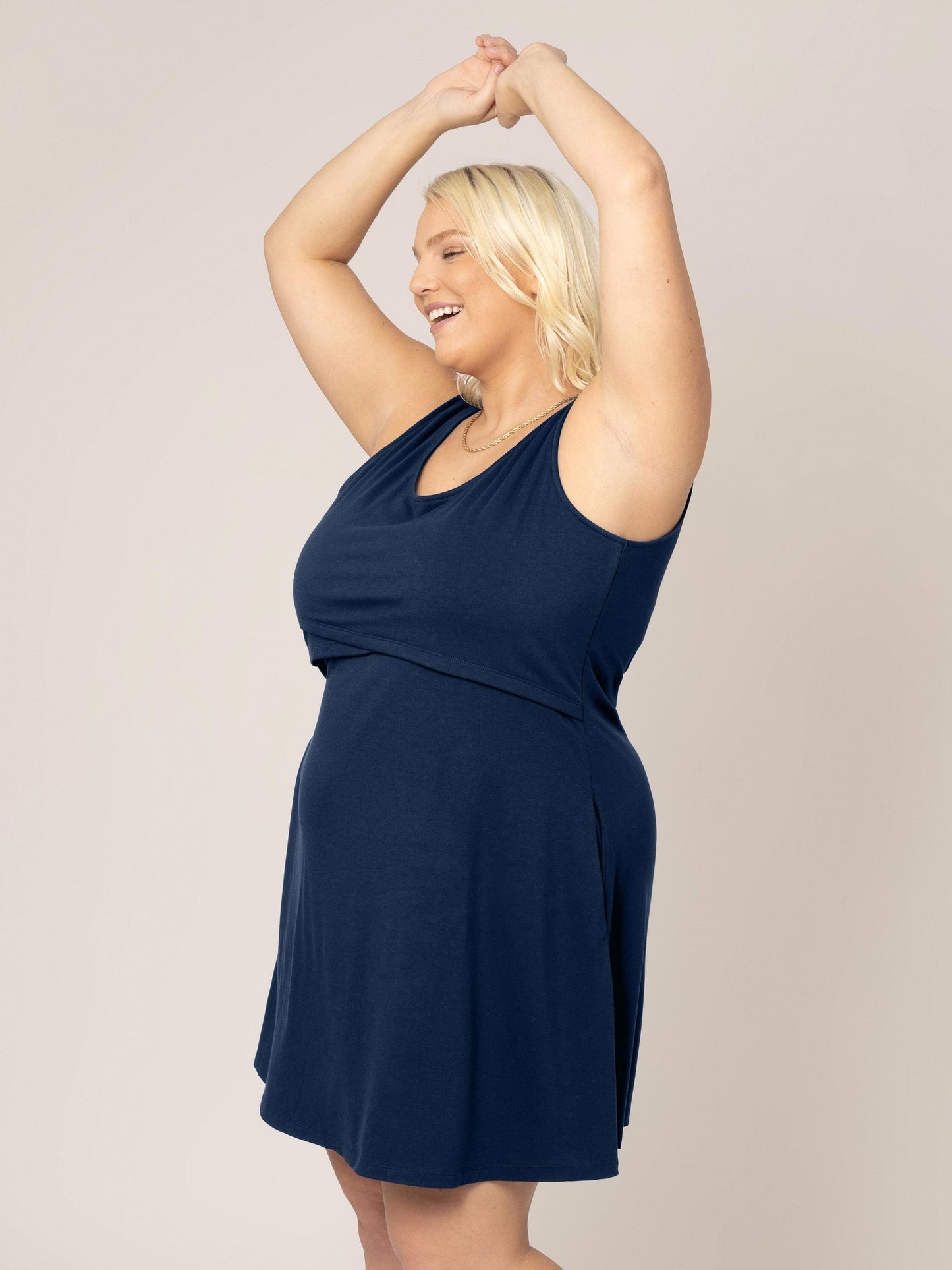 Penelope Crossover Nursing Dress | Navy