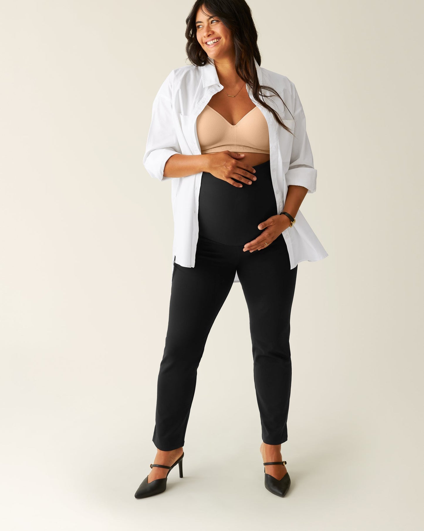 Maternity Ponte Straight Leg Pant | Black