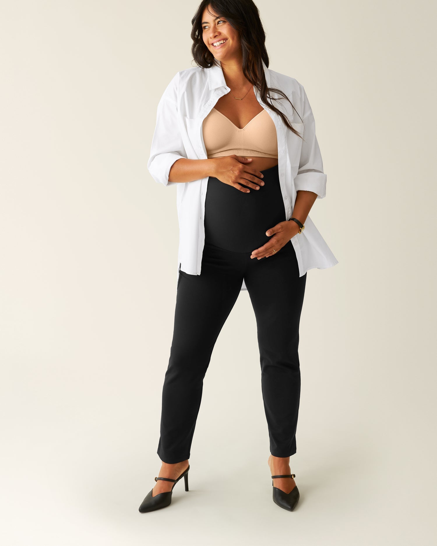 Maternity Ponte Straight Leg Pant | Black