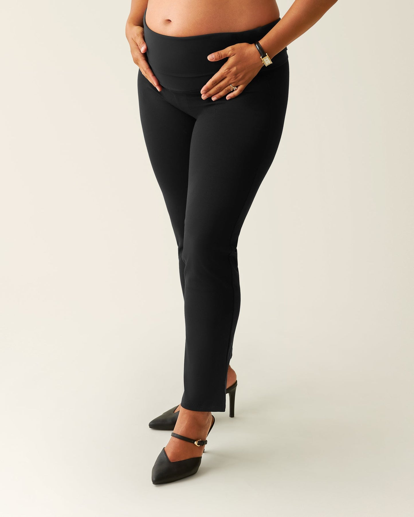 Maternity Ponte Straight Leg Pant | Black