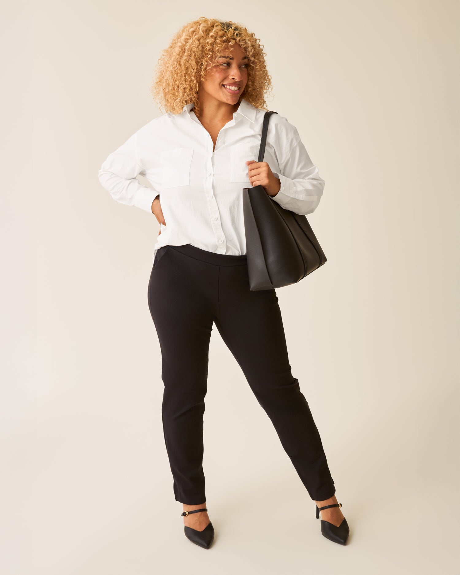 Poplin Maternity & Nursing Button Up Shirt | White