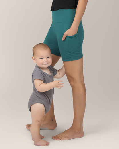 Stevie Active Postpartum Bike Short | Teal