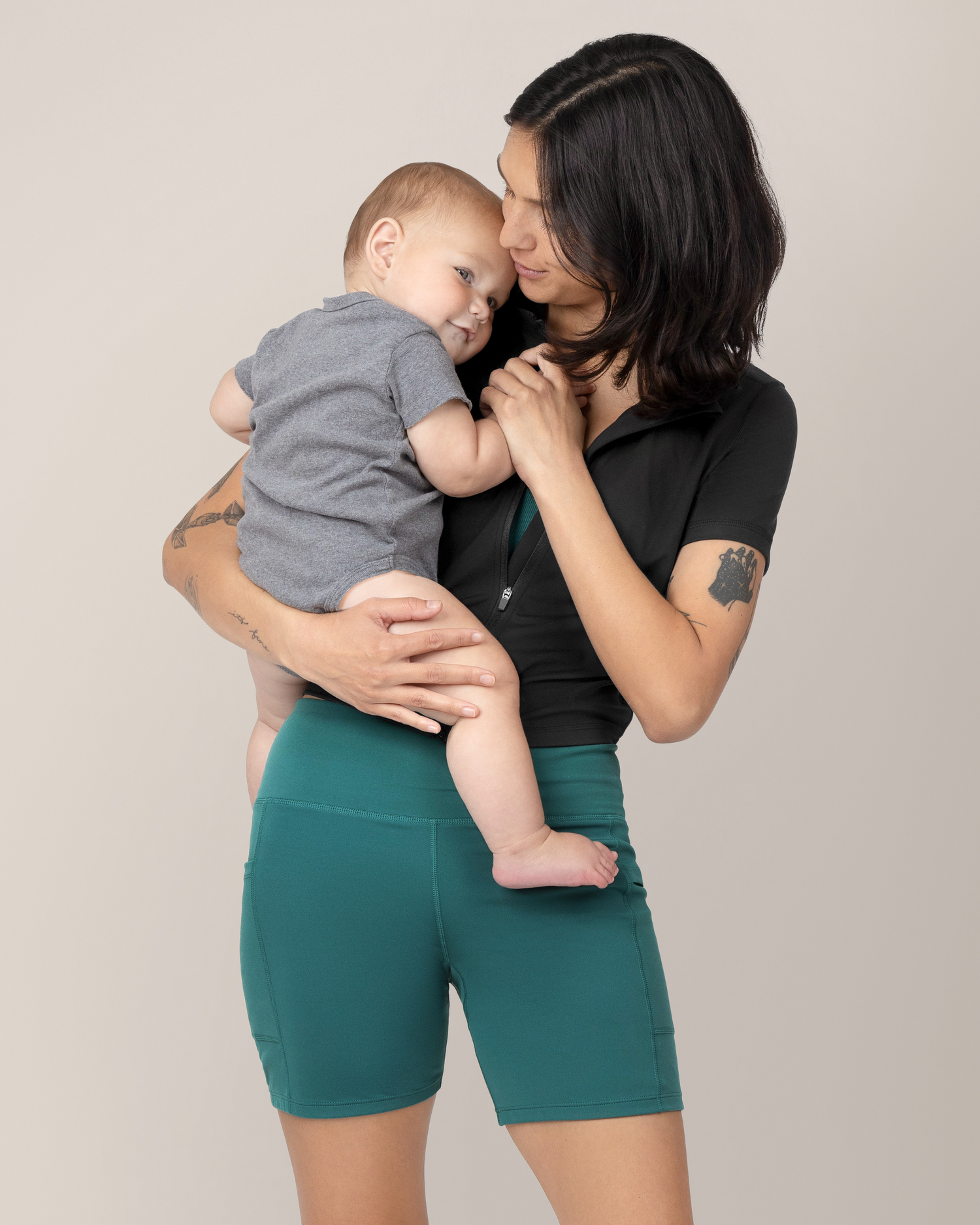 Stevie Active Postpartum Bike Short | Teal