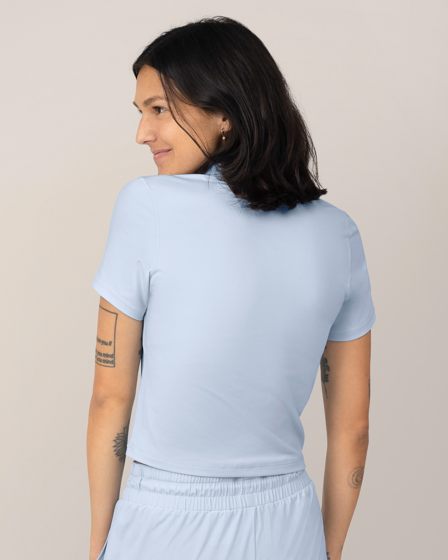 Presley Active Zip Front Nursing Top | French Blue