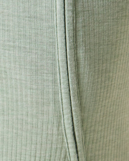 Ribbed Bamboo Baby Pajama | Sage Heather
