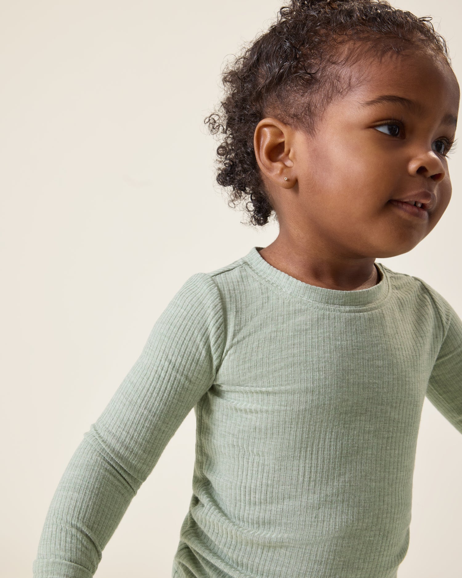Ribbed Bamboo Baby Two-Piece Pajama Set | Sage Heather