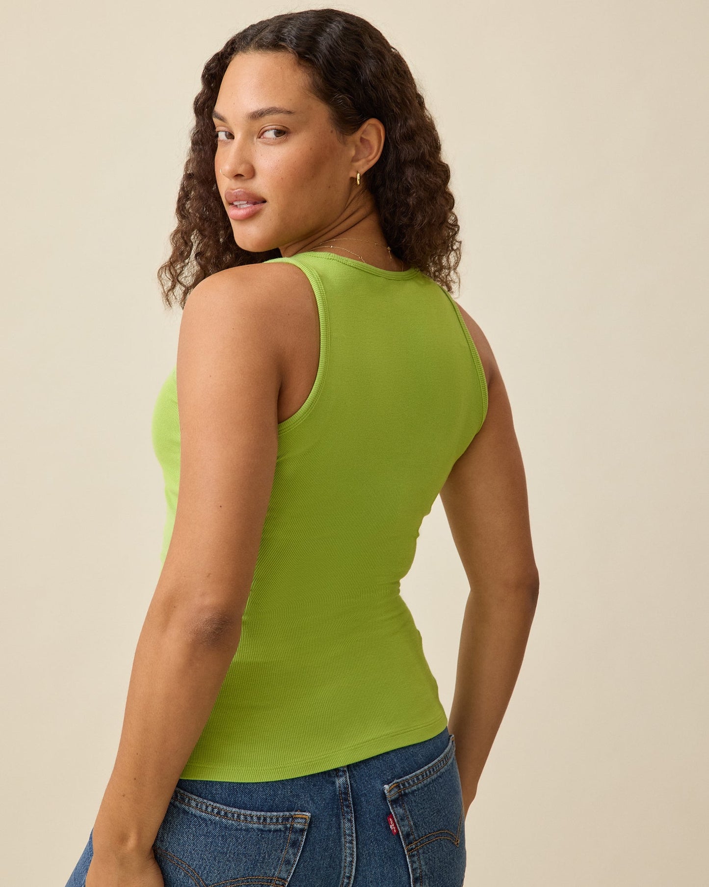 Ribbed Bamboo Scoop Neck Nursing Tank | Avocado