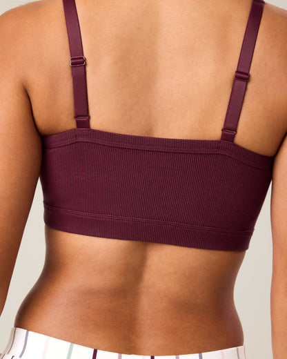 Ribbed Bamboo Pumping Bralette | Deep Burgundy