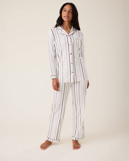 Clea Bamboo Long Sleeve Pajama Set | Classic Stripe