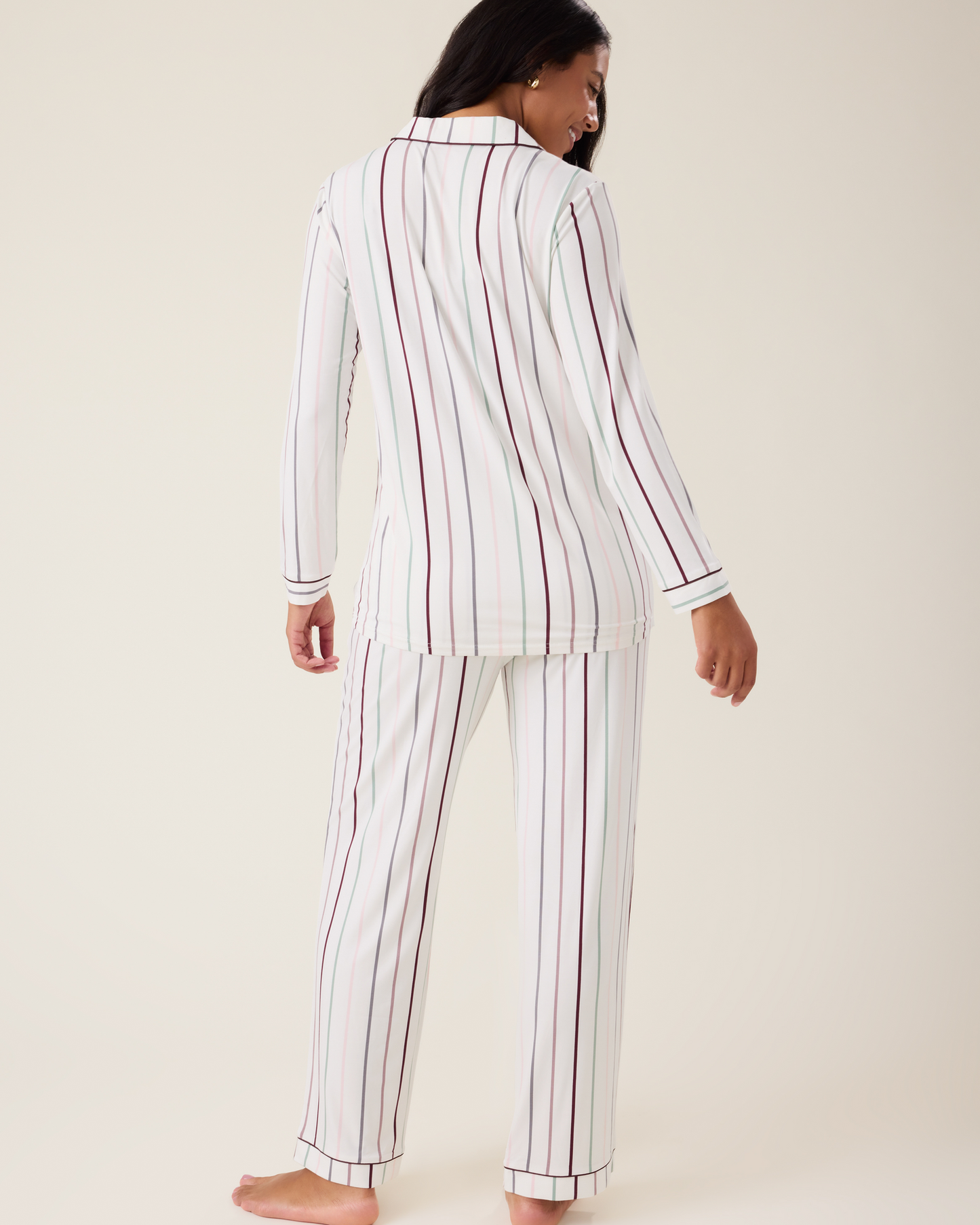 Clea Bamboo Long Sleeve Pajama Set | Classic Stripe