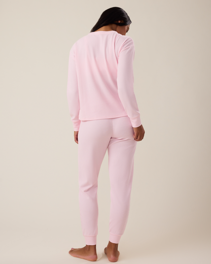 Waffle Maternity & Nursing Lounge Set | Pale Pink
