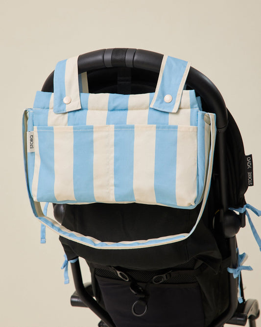 Stroller Party Caddy Bag | Blue Wide Stripe