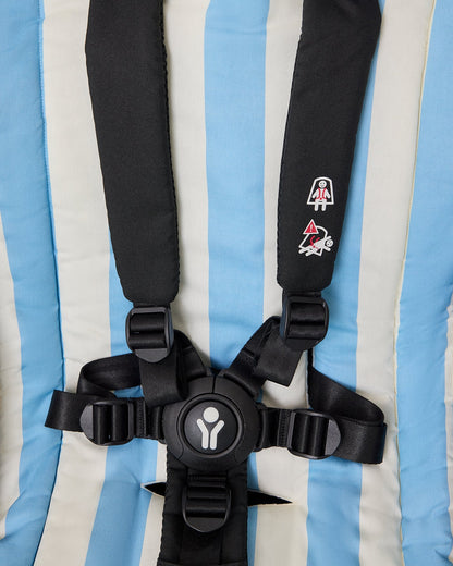 Stroller Party Seat Liner | Blue Wide Stripe
