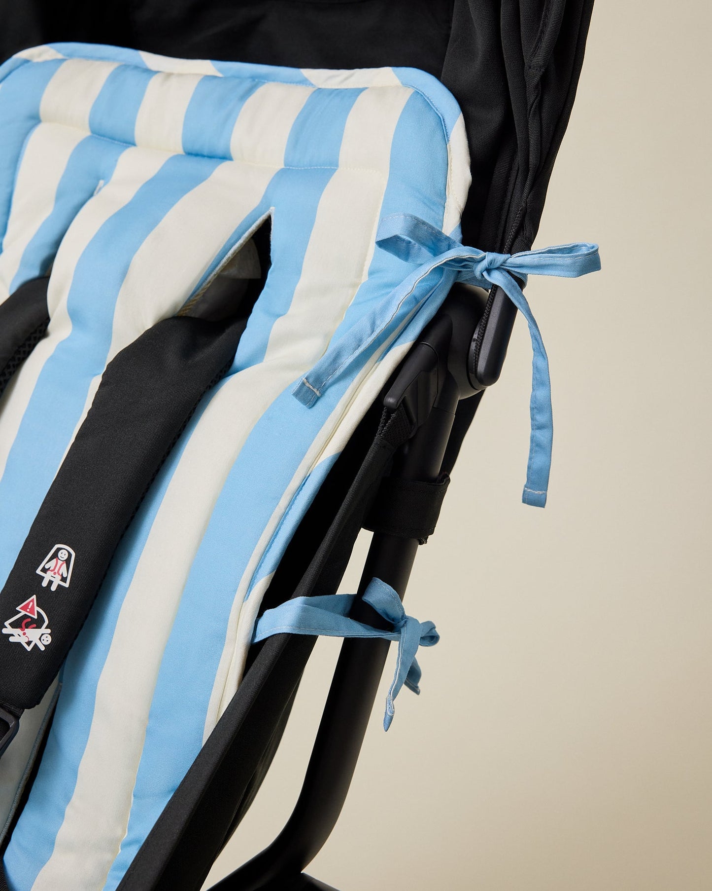 Stroller Party Seat Liner | Blue Wide Stripe