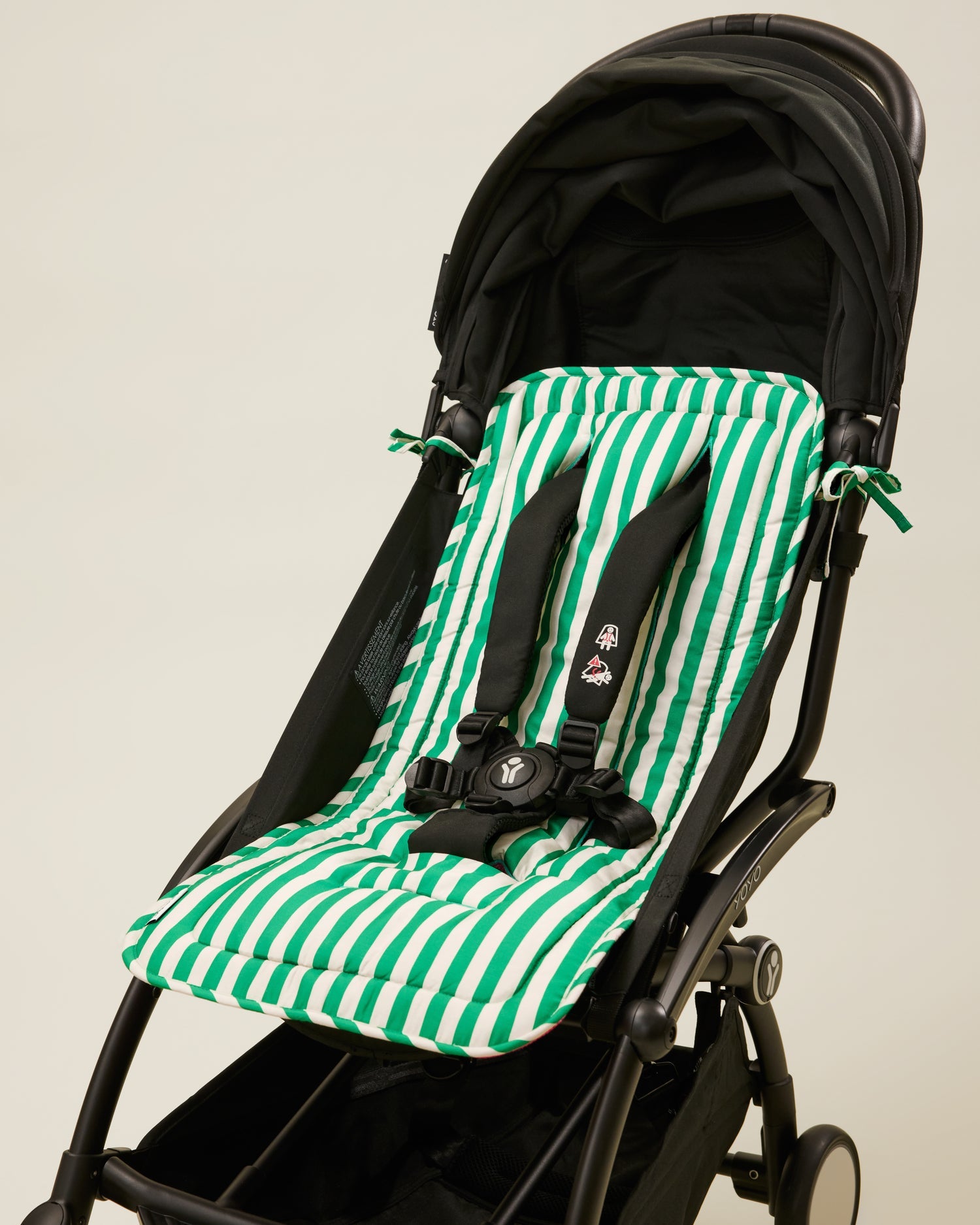 Stroller Party Seat Liner | Green Stripe