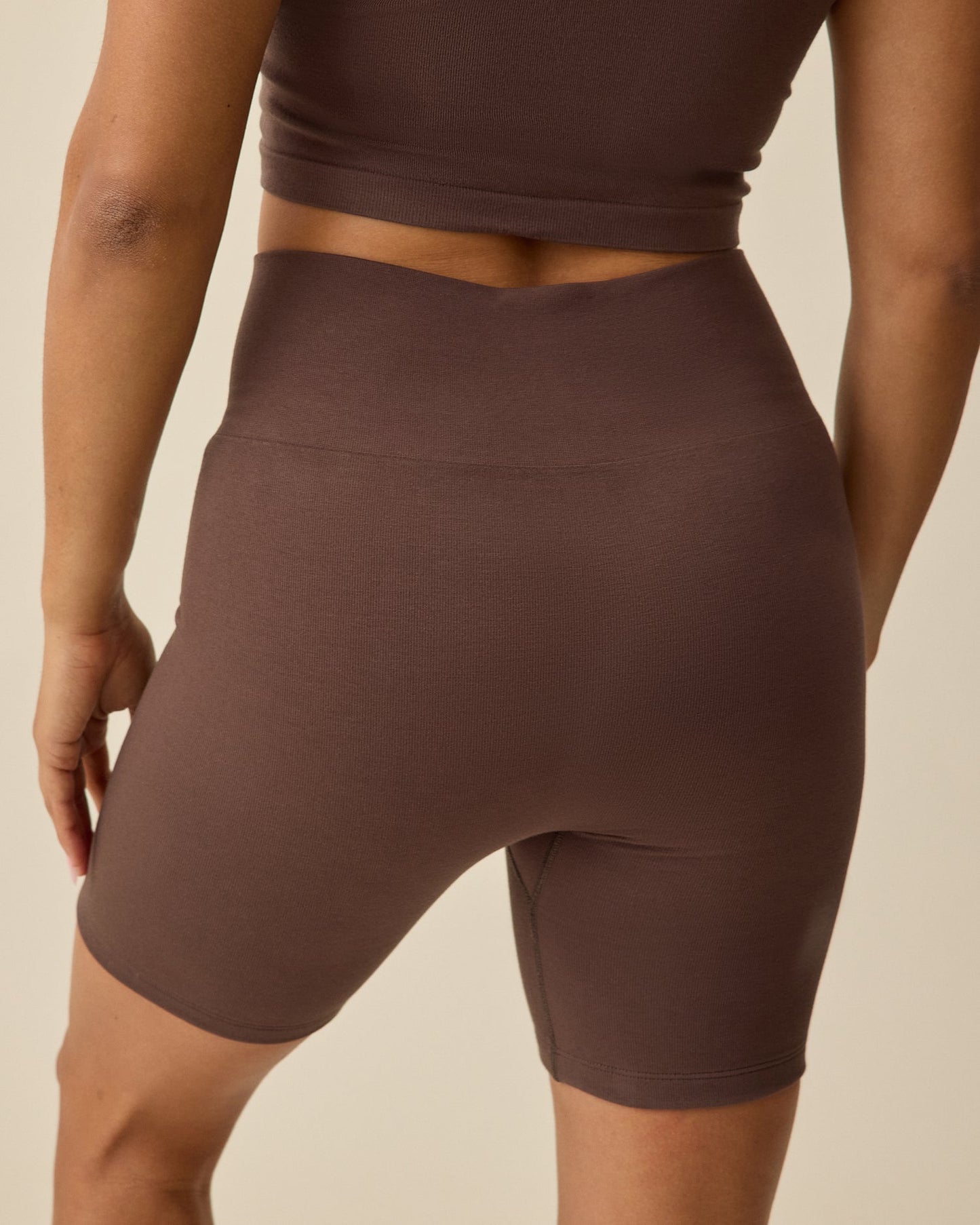 Sublime® Bamboo Maternity & Postpartum Bike Short | Chocolate