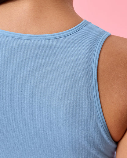Sublime® Bamboo Maternity & Nursing Longline Bra Top | Vintage Blue