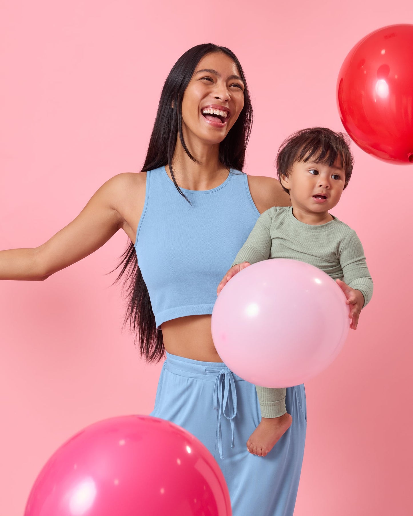 Sublime® Bamboo Maternity & Nursing Longline Bra Top | Vintage Blue
