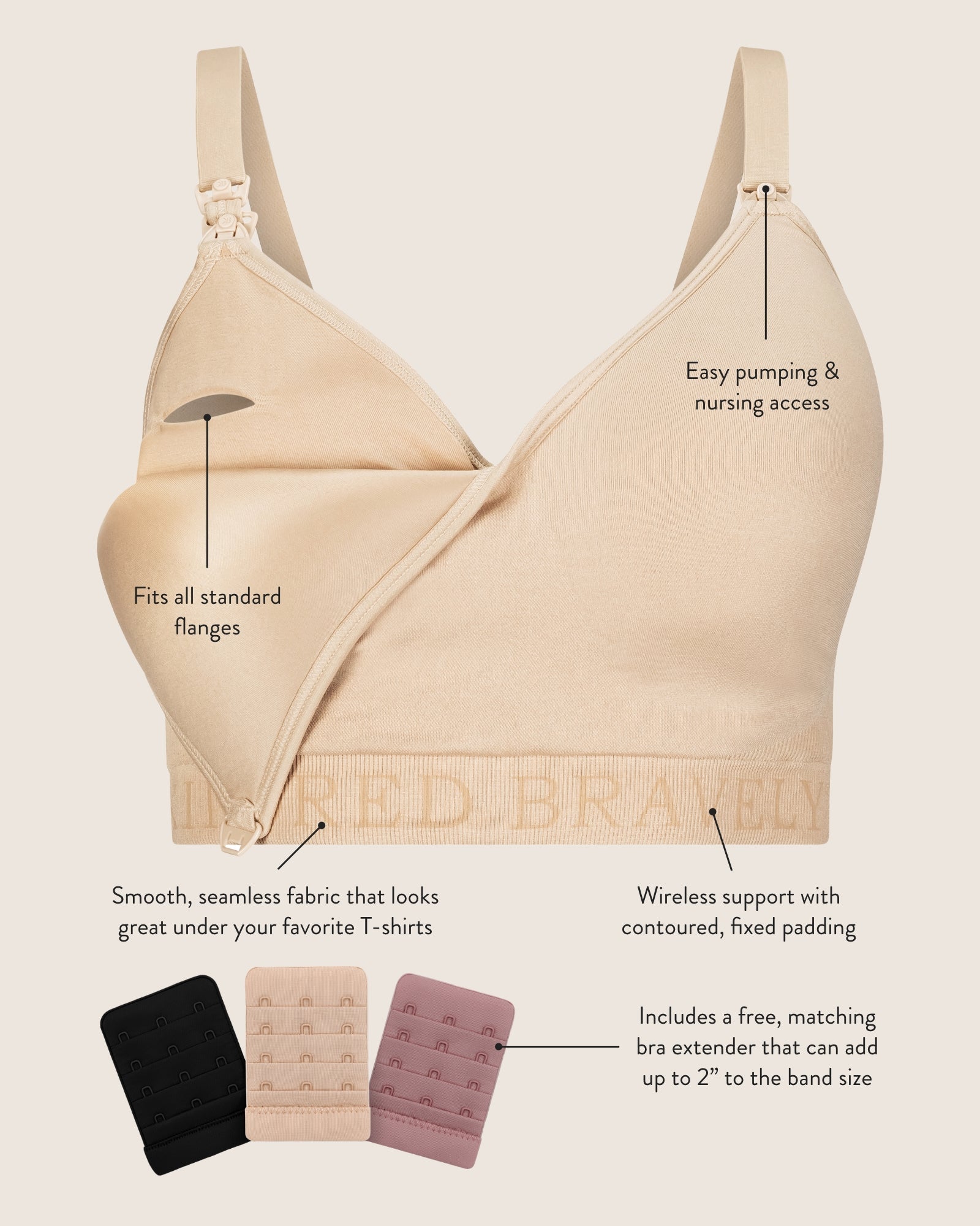 Sublime® Contour Pumping Bra Two-Pack | Beige & Black