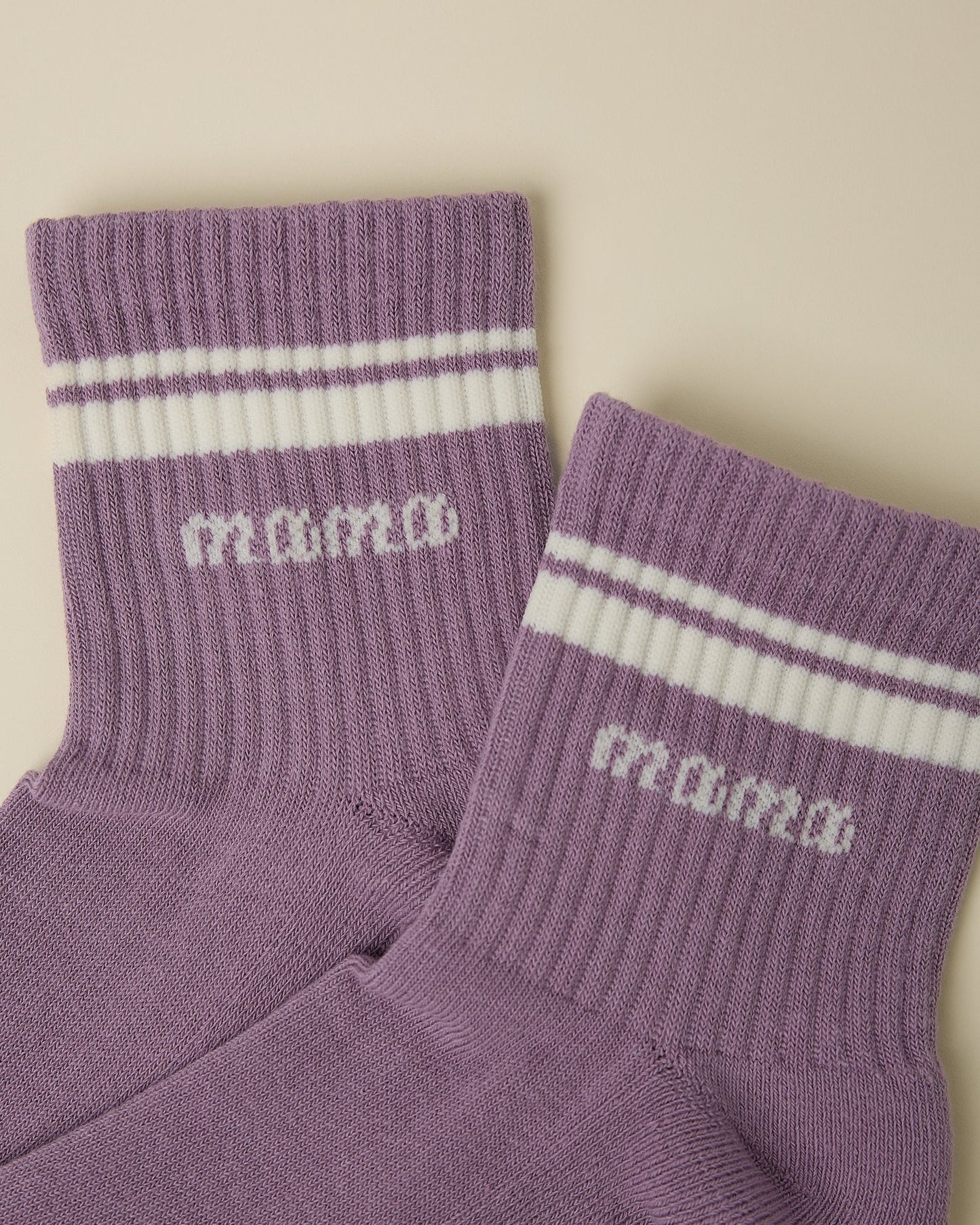 Non-Slip Quarter Crew Socks | Dusty Mauve & Ivory