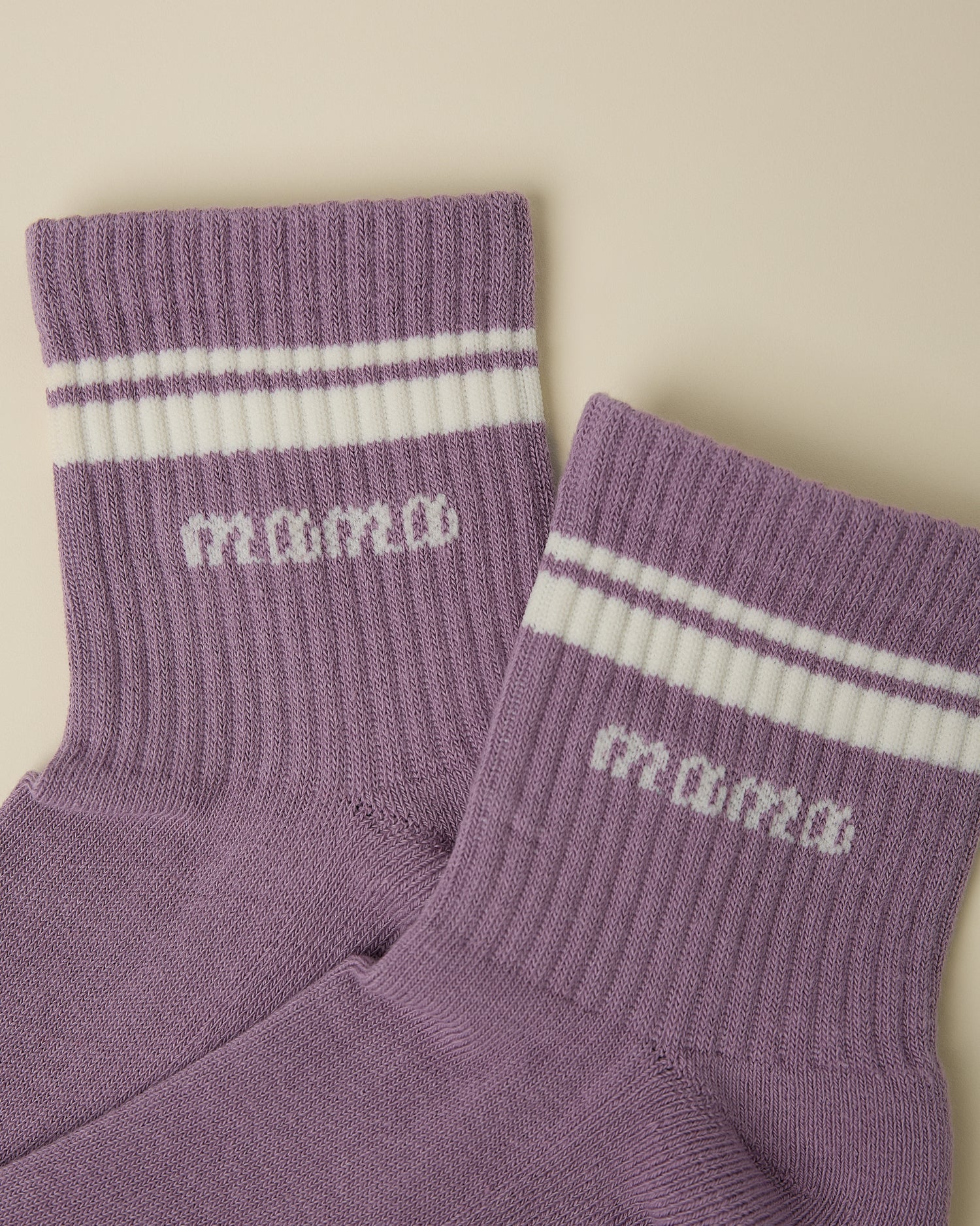 Non-Slip Quarter Crew Socks | Dusty Mauve & Ivory
