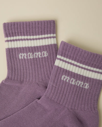 Non-Slip Quarter Crew Socks | Dusty Mauve & Ivory