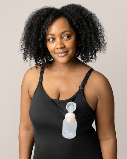 Stella Hands-Free Pumping & Nursing Nightgown | Black