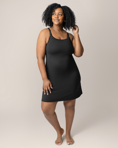 Stella Hands-Free Pumping & Nursing Nightgown | Black