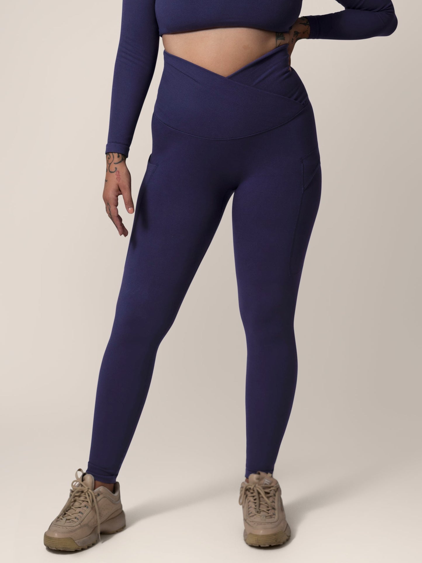 Sublime® Bamboo Maternity & Postpartum Crossover Legging | Navy