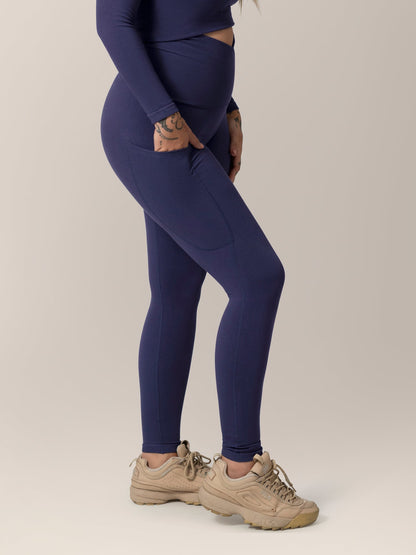 Sublime® Bamboo Maternity & Postpartum Crossover Legging | Navy
