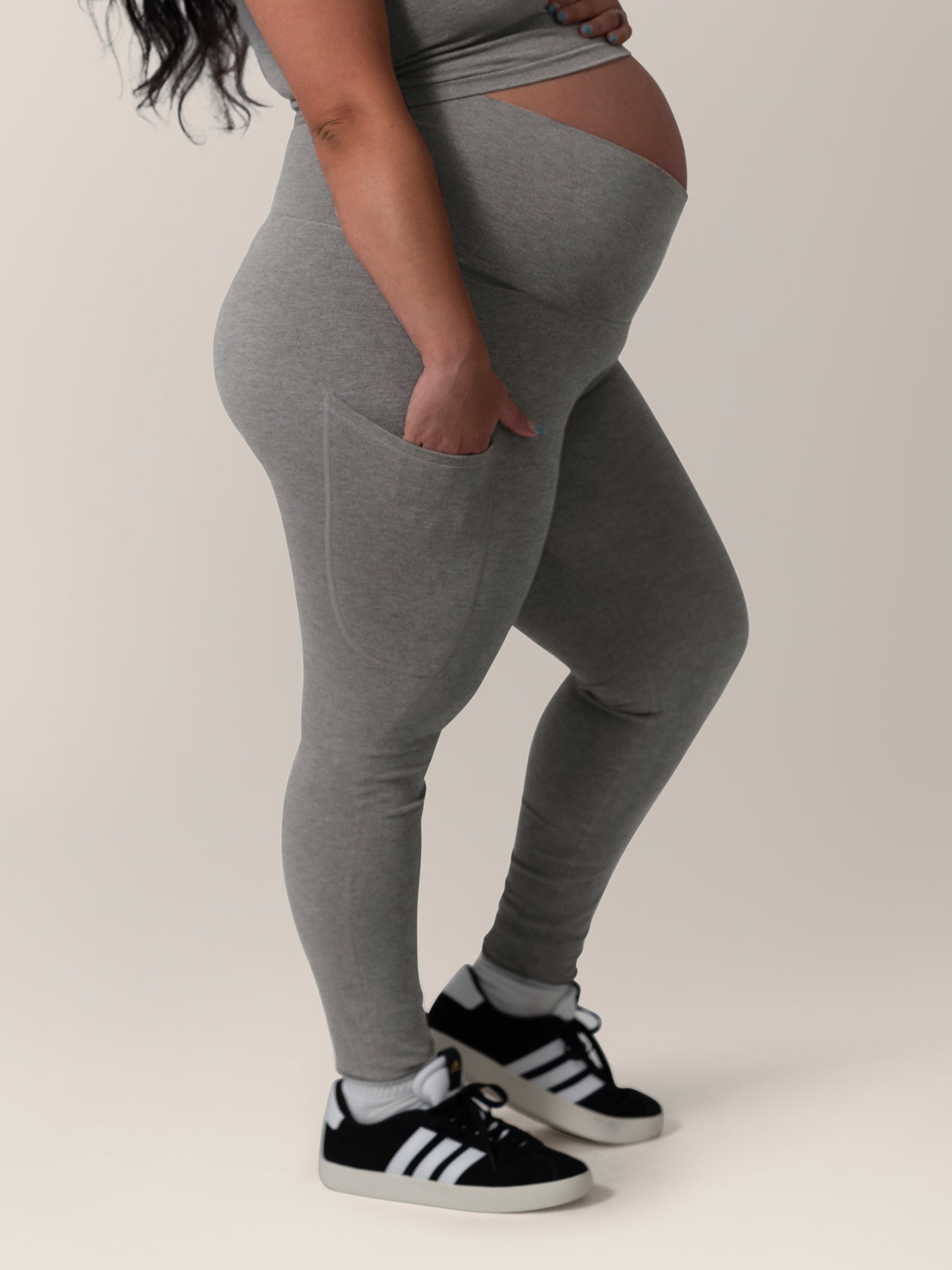 Sublime® Bamboo Maternity & Postpartum Crossover Legging | Charcoal