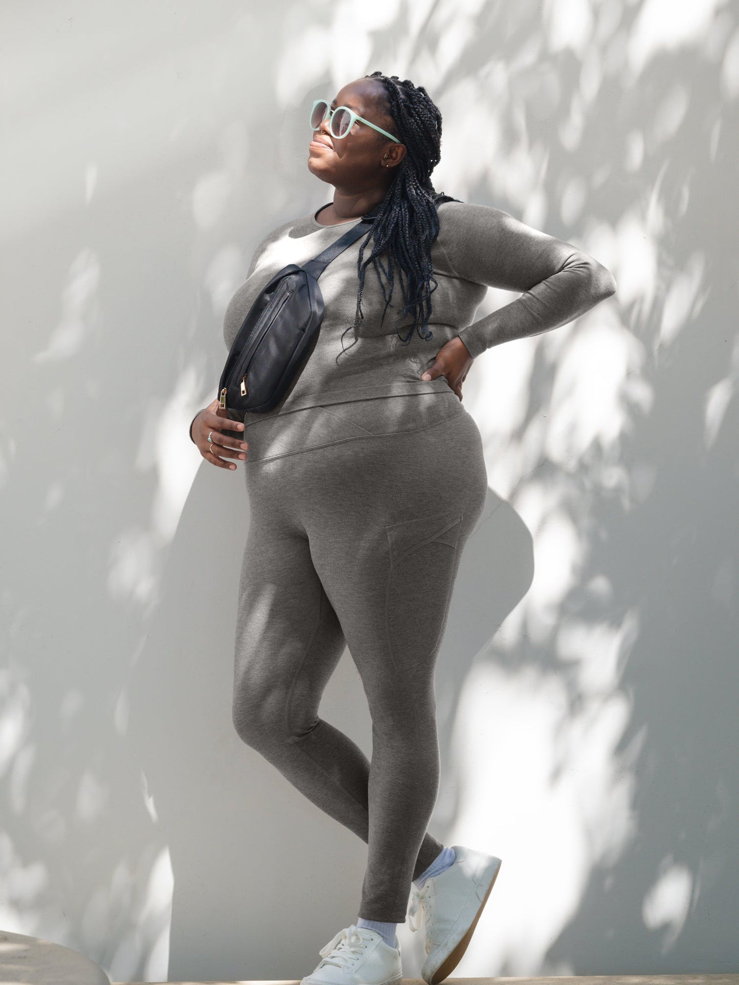 Sublime® Bamboo Maternity & Postpartum Crossover Legging | Charcoal
